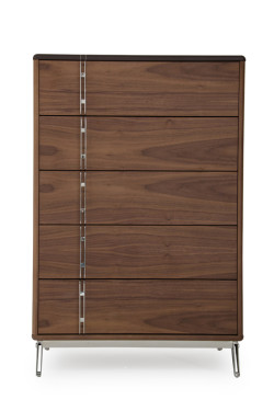Nova Domus Ria Contemporary Brown Eco-Leather & Walnut Chest