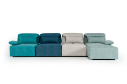 Divani Casa Jamie Modern Multi-Colored Blue Fabric Sectional