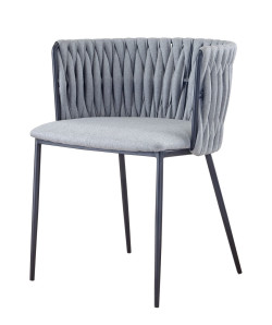 Modrest Janis - Contemporary Light Grey & Black Dining Chair