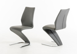 Penn Modern Grey Leatherette Dining Chair (Set of 2)