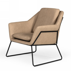 Modrest Jennifer - Industrial Taupe Eco-Leather Accent Chair