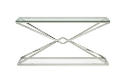 Modrest Xander Modern Glass & Stainless Steel Console Table