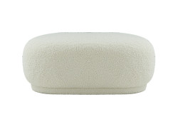 Divani Casa Kael - Contemporary White Sherpa Ottoman