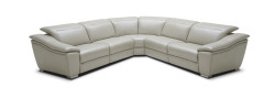 Divani Casa Jase Modern Light Grey Leather Sectional w/ Recliners