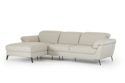 Divani Casa Edelweiss - Modern Light Grey Eco-Leather Left Facing Sectional Sofa