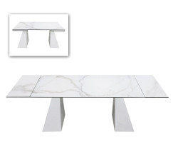 Modrest Latrobe - Modern White Ceramic Quartz 118" Extendable Dining Table