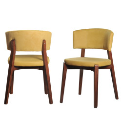 Modrest Legacy - Modern Yellow Fabric Dining Chair (Set of 2)