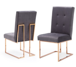 Modrest Legend - Modern Grey & Rosegold Dining Chair (Set of 2)