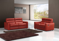 Estro Salotti Levante Modern Red Leather Sofa Set