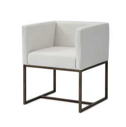 Modrest Marty - Modern Off-White & Copper Antique Brass Dining Chair