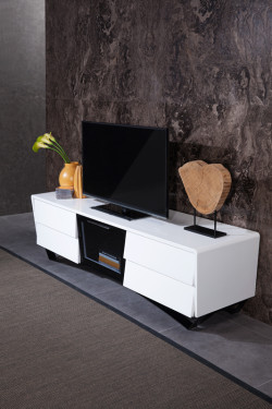 Nova Domus Max Modern White TV Stand