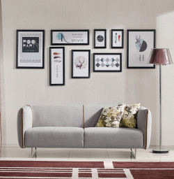 Divani Casa Medora-Modern Grey  Fabric Sofa 