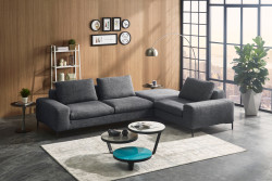 Divani Casa Cascade Modern Dark Grey Fabric Modular Sectional Sofa