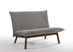Modrest Gardner Modern Grey & Walnut Loveseat