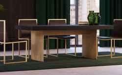 Modrest Perret - Glam Black Ash & Brushed Brass Dining Table