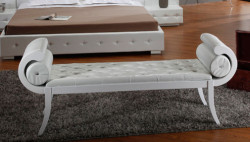 Divani Casa Monte Carlo White Leatherette Bench