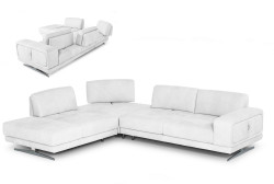 Coronelli Collezioni Mood - Italian White Leather Left Facing Sectional Sofa 