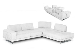 Coronelli Collezioni Mood - Italian White Leather Right Facing Sectional Sofa 