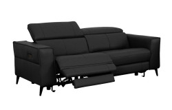 Divani Casa Nella - Modern Black Leather Loveseat w/ Electric Recliners