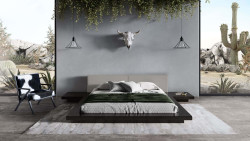 Modrest Tokyo - Contemporary Black and Grey Platform Bed 