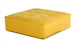 Divani Casa Nolden - Waterproof Yellow Fabric Ottoman