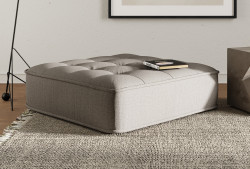 Divani Casa Nolden - Modern Modular Grey Fabric Ottoman