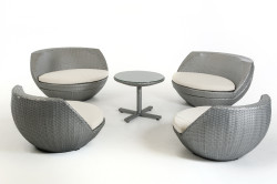 Renava Ovum - Modern Silver Egg Shape Patio Set