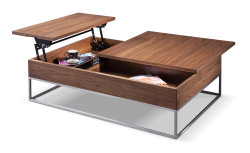 Modrest Telson Modern Walnut Coffee Table w/ Storage