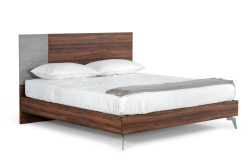 Nova Domus Palermo - Modern Italian Faux Concrete & Walnut Bed