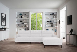 Divani Casa Paraiso - Modern White Fabric Right Facing Sectional Sofa