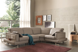 Estro Salotti Pegaso Modern Taupe Leather Sectional Sofa