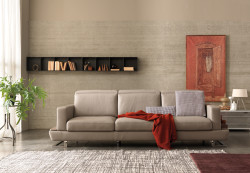 Estro Salotti Pegaso Modern Taupe Leather Sofa Set
