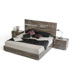 Modrest Picasso Italian Modern Grey Lacquer Bed