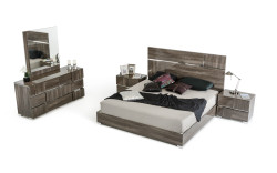 Modrest Picasso Italian Modern Grey Lacquer Bedroom Set