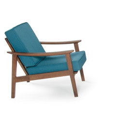 Modrest Ridge Modern Blue & Walnut Chair