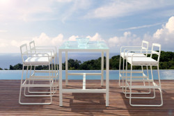 Renava Rita Outdoor White Bar Table Set