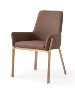 Modrest Robin - Modern Brown & Brass Dining Chair