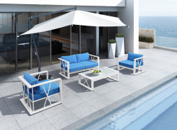 Renava Palms Outdoor Blue & White Sofa Set