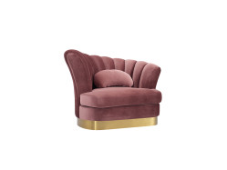 Divani Casa Arvada Modern Pink Velvet Lounge Chair