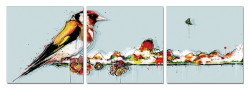 Modrest Bird 3-Panel Acrylic Painting