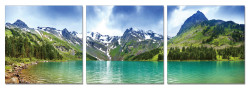 Modrest Alpine Lake 3-Panel Acrylic Painting
