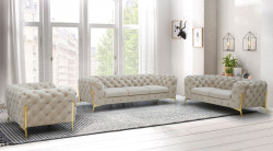 Divani Casa Sheila - Transitional Beige Fabric Sofa Set