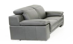 Estro Salotti Evergreen Modern Stone Grey Italian Leather Sofa 