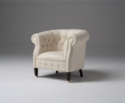 Estro Salotti Spark Modern White Leather Lounge Chair