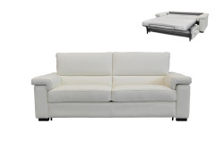 Estro Salotti Spock Italian Modern White Leather Large Sofa bed
