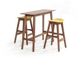 Modrest Steed Modern Walnut Bar Table Set