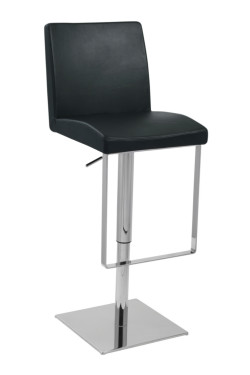 Modrest Teagan - Contemporary Black Leatherette Bar Stool