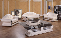 Divani Casa Suzanne Classic Cream Leather Sofa Set