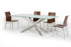 Modrest Xavier Modern Cracked Glass Rectangular Dining Table