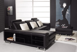 T957 - Modern Black Sectional Sofa